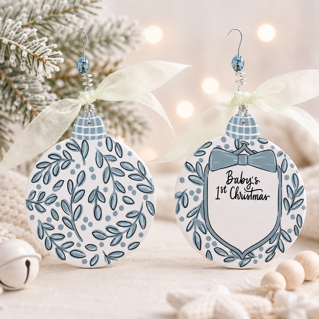 Blue Bowtie 1st Christmas Ornament